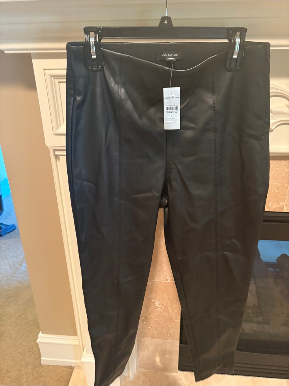 Ann Taylor Black Faux Leather High-Rise pants